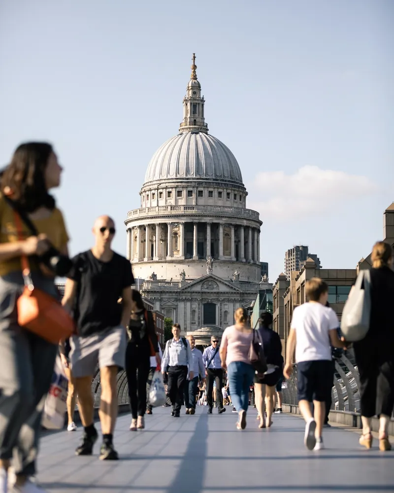 St Paul's Cathedral seen from the Millennium Bridge in London