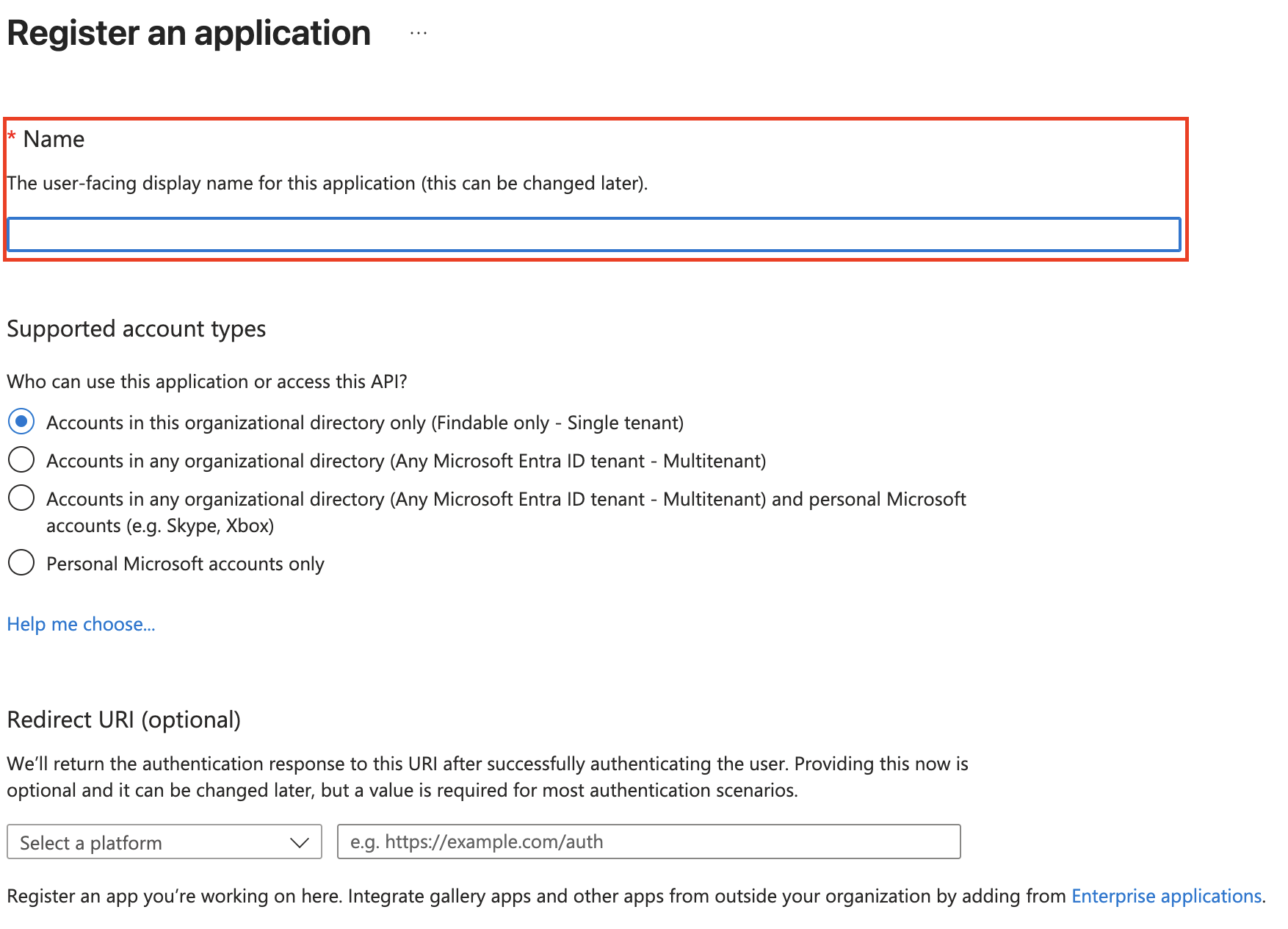 App registration form with Application ID highlighted